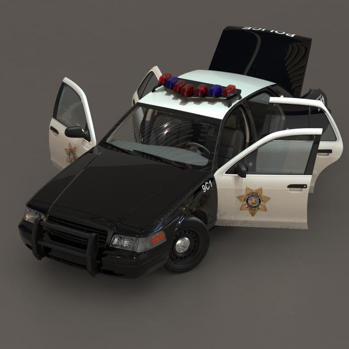 Generic Police Car 2 Rigged 3D