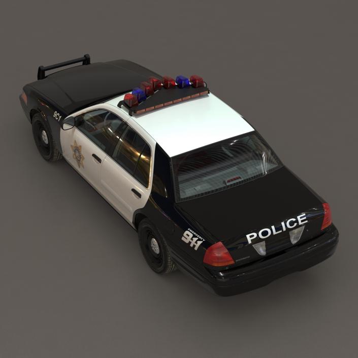 Generic Police Car 2 Rigged 3D