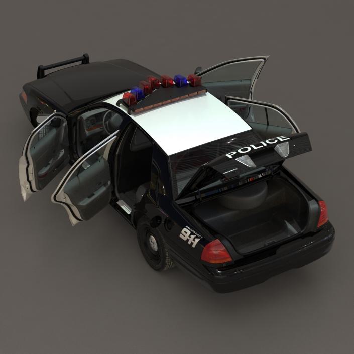 Generic Police Car 2 Rigged 3D