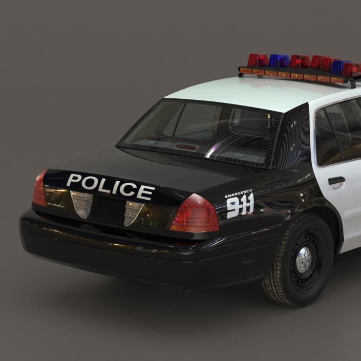 Generic Police Car 2 Rigged 3D