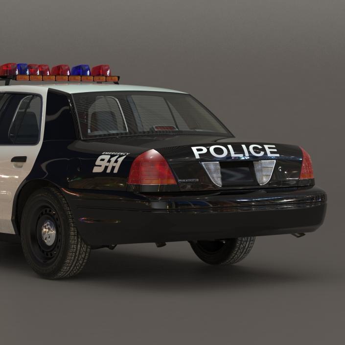 Generic Police Car 2 Rigged 3D