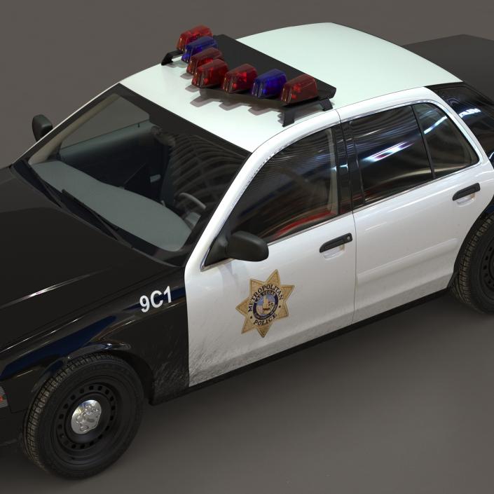 Generic Police Car 2 Rigged 3D