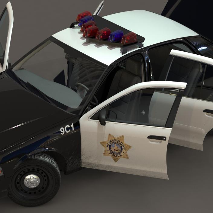 Generic Police Car 2 Rigged 3D