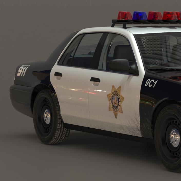 Generic Police Car 2 Rigged 3D