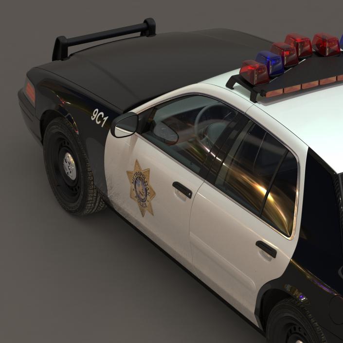 Generic Police Car 2 Rigged 3D