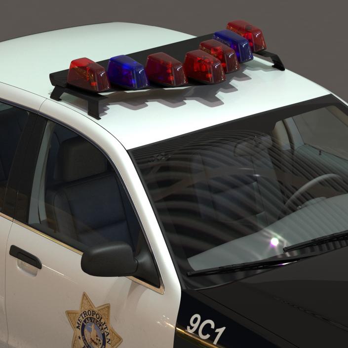 Generic Police Car 2 Rigged 3D