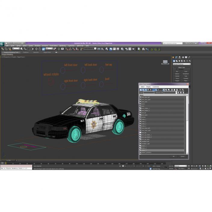 Generic Police Car 2 Rigged 3D