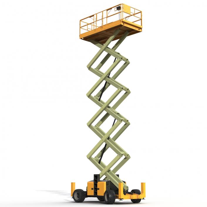 Engine Powered Scissor Lift Generic 3 Rigged 3D model