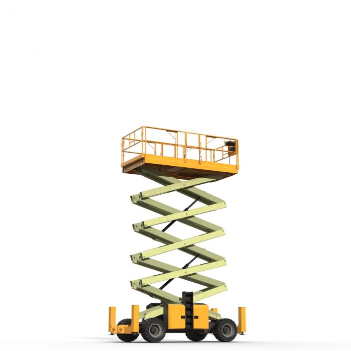 Engine Powered Scissor Lift Generic 3 Rigged 3D model