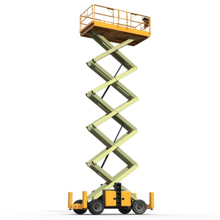 Engine Powered Scissor Lift Generic 3 Rigged 3D model