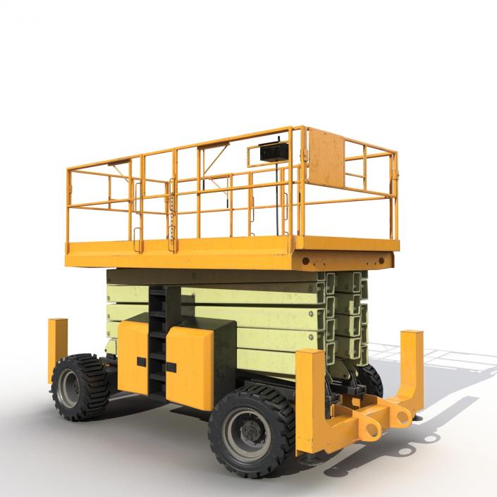 Engine Powered Scissor Lift Generic 3 Rigged 3D model