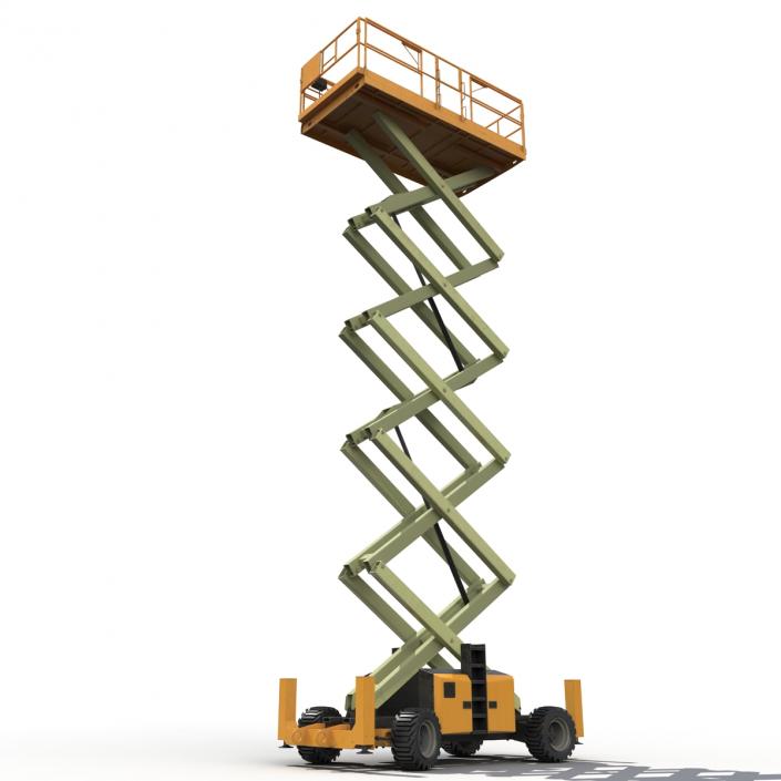 Engine Powered Scissor Lift Generic 3 Rigged 3D model