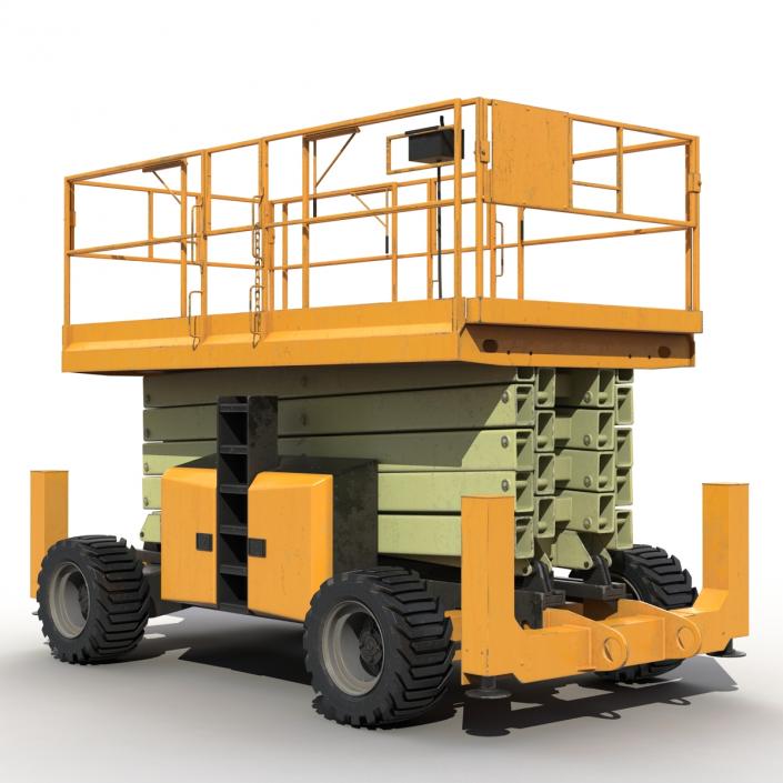 Engine Powered Scissor Lift Generic 3 Rigged 3D model