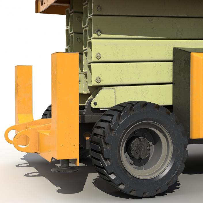 Engine Powered Scissor Lift Generic 3 Rigged 3D model