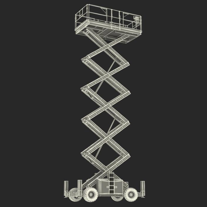 Engine Powered Scissor Lift Generic 3 Rigged 3D model