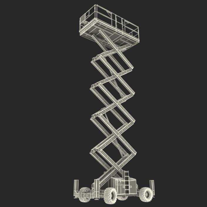 Engine Powered Scissor Lift Generic 3 Rigged 3D model