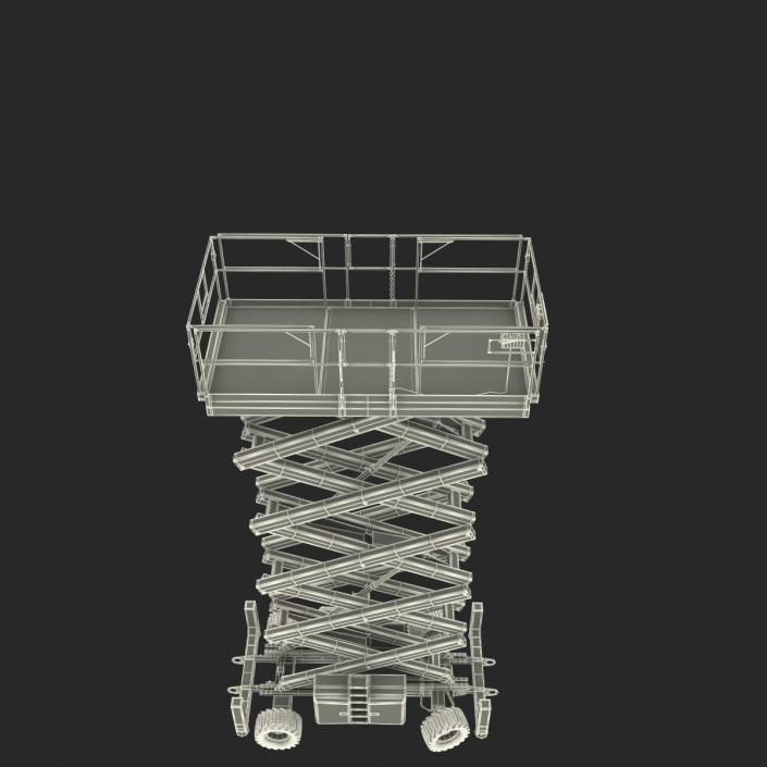 Engine Powered Scissor Lift Generic 3 Rigged 3D model