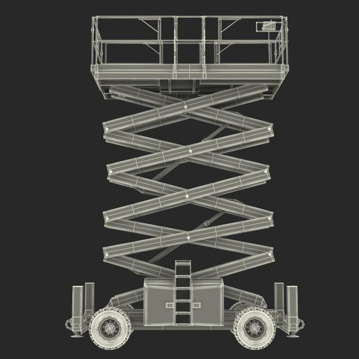 Engine Powered Scissor Lift Generic 3 Rigged 3D model