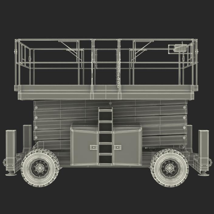 Engine Powered Scissor Lift Generic 3 Rigged 3D model