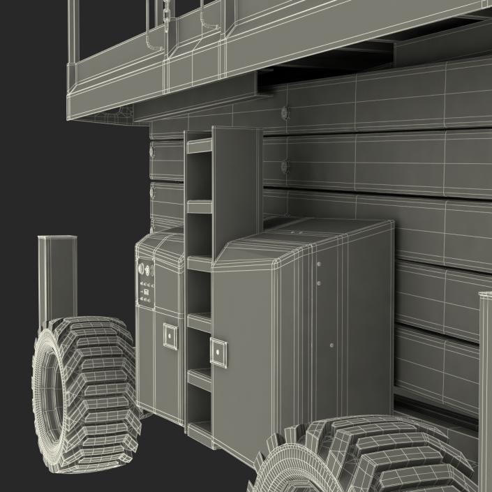 Engine Powered Scissor Lift Generic 3 Rigged 3D model