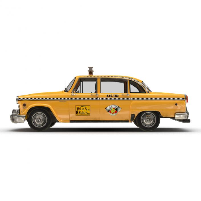 3D Old NYC Checker Cab Rigged