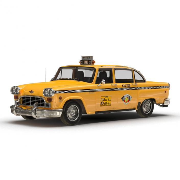 3D Old NYC Checker Cab Rigged