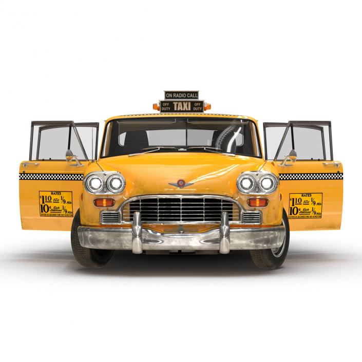 3D Old NYC Checker Cab Rigged