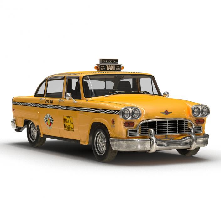 3D Old NYC Checker Cab Rigged