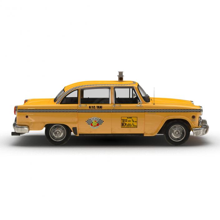 3D Old NYC Checker Cab Rigged