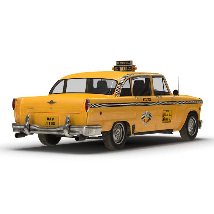 3D Old NYC Checker Cab Rigged