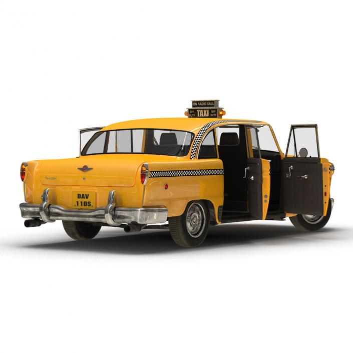 3D Old NYC Checker Cab Rigged