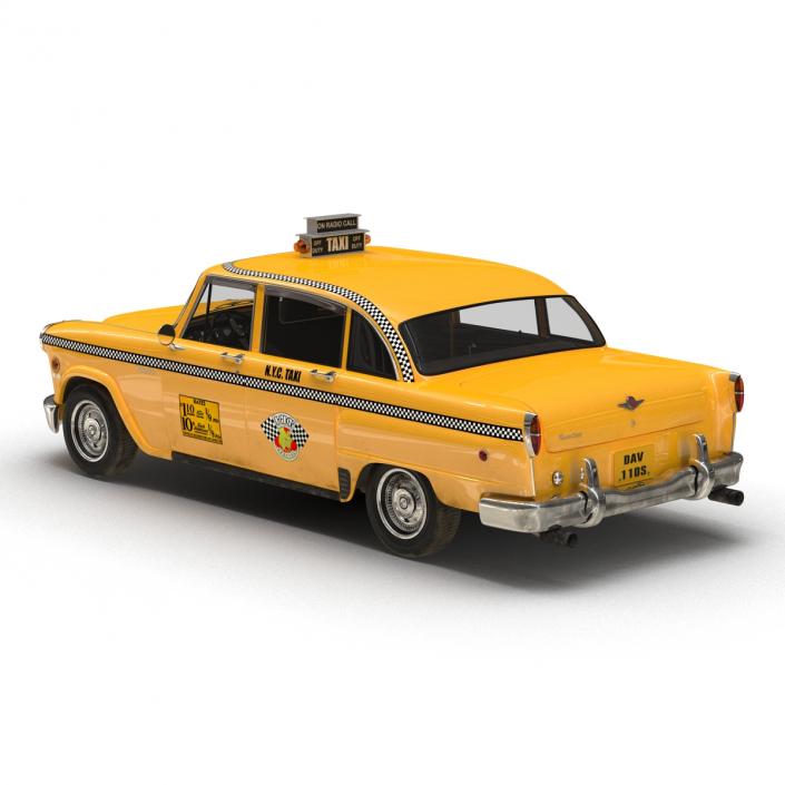 3D Old NYC Checker Cab Rigged