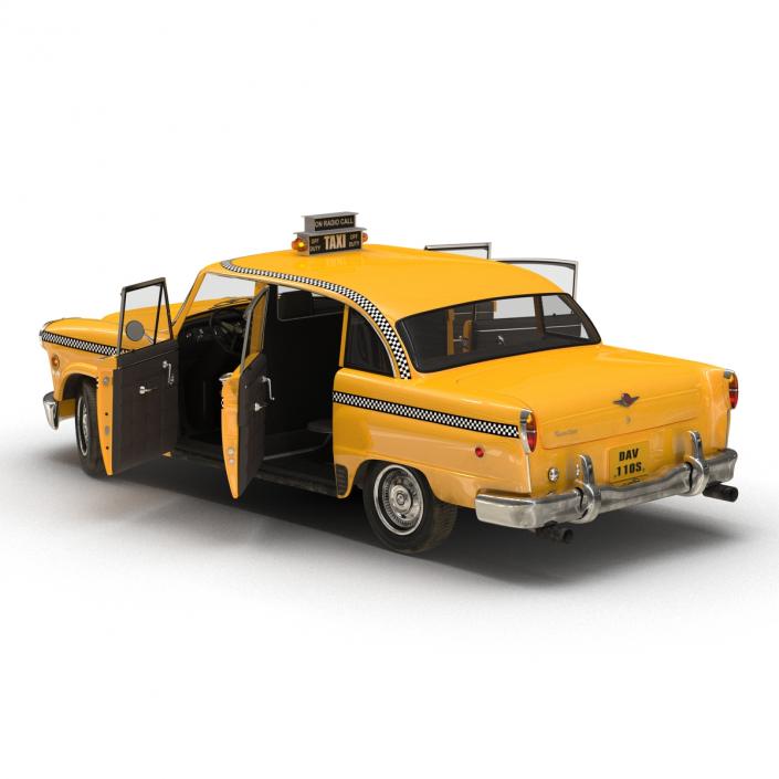 3D Old NYC Checker Cab Rigged