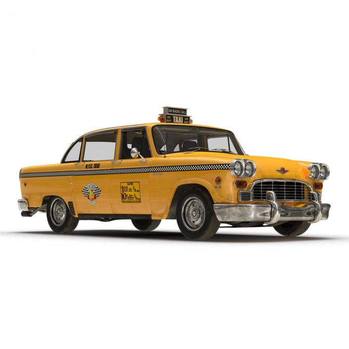 3D Old NYC Checker Cab Rigged