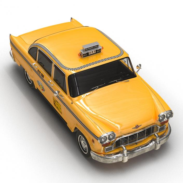 3D Old NYC Checker Cab Rigged