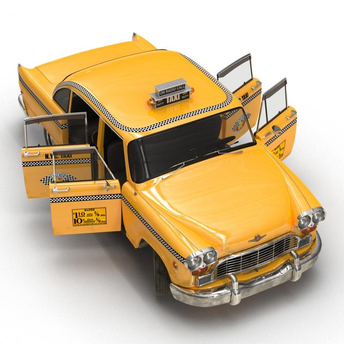 3D Old NYC Checker Cab Rigged