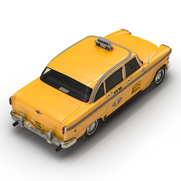 3D Old NYC Checker Cab Rigged