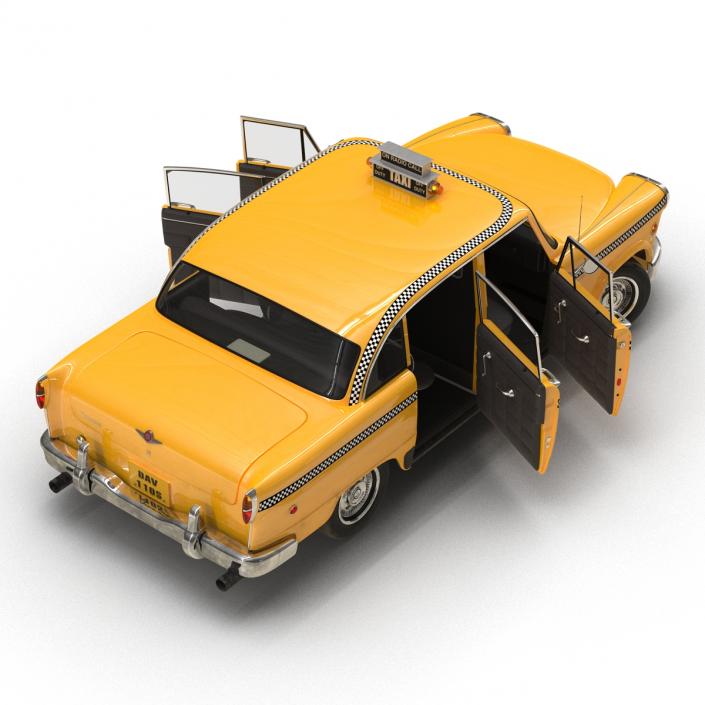 3D Old NYC Checker Cab Rigged