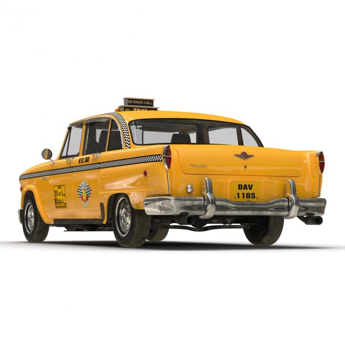 3D Old NYC Checker Cab Rigged