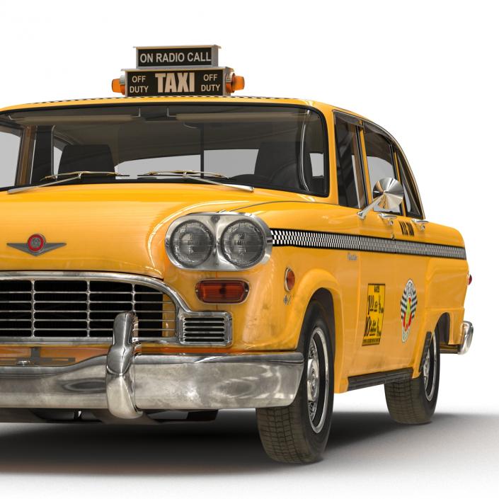 3D Old NYC Checker Cab Rigged