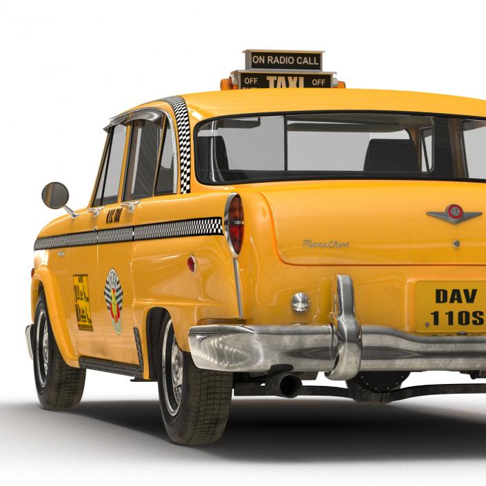 3D Old NYC Checker Cab Rigged