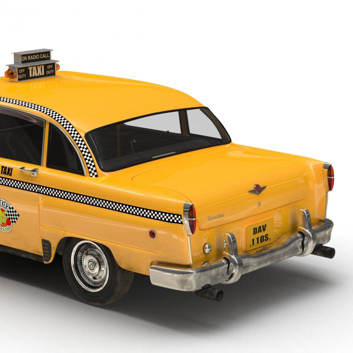 3D Old NYC Checker Cab Rigged