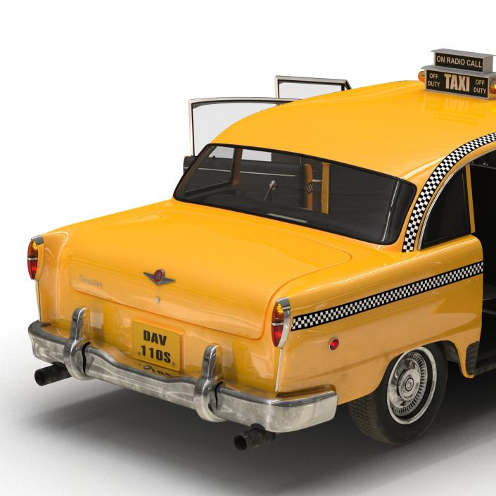 3D Old NYC Checker Cab Rigged