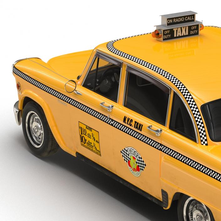 3D Old NYC Checker Cab Rigged