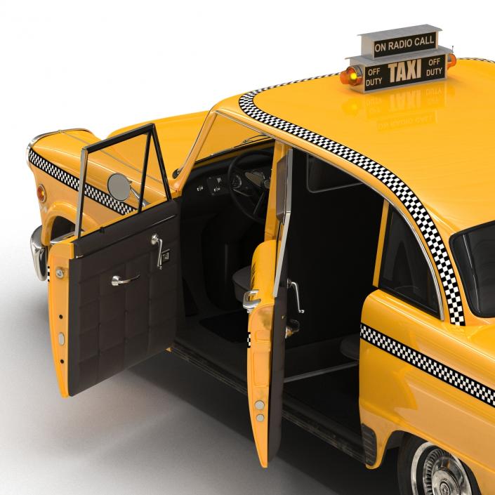 3D Old NYC Checker Cab Rigged