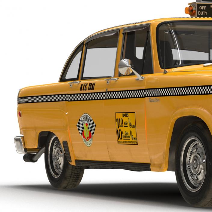 3D Old NYC Checker Cab Rigged