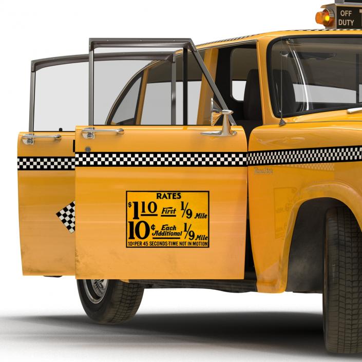 3D Old NYC Checker Cab Rigged