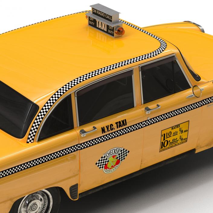 3D Old NYC Checker Cab Rigged