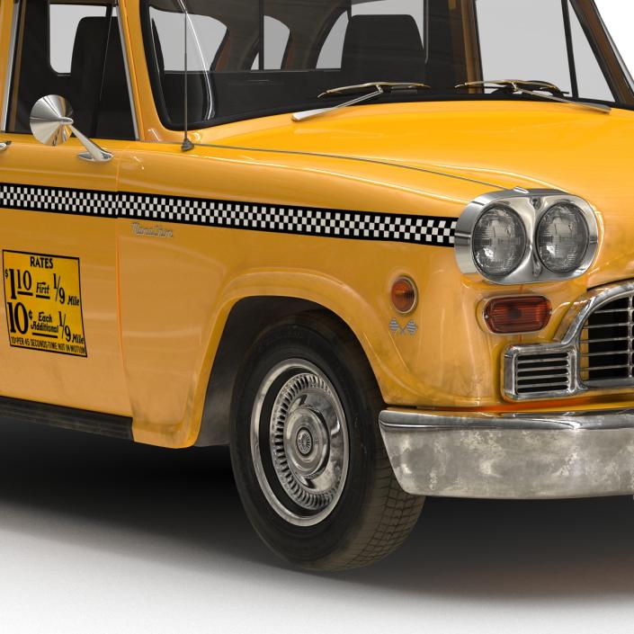 3D Old NYC Checker Cab Rigged