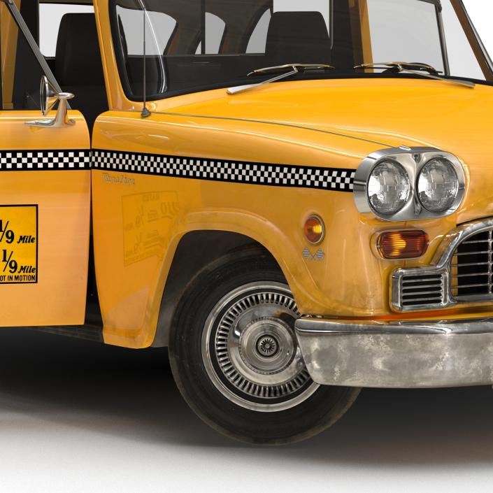 3D Old NYC Checker Cab Rigged